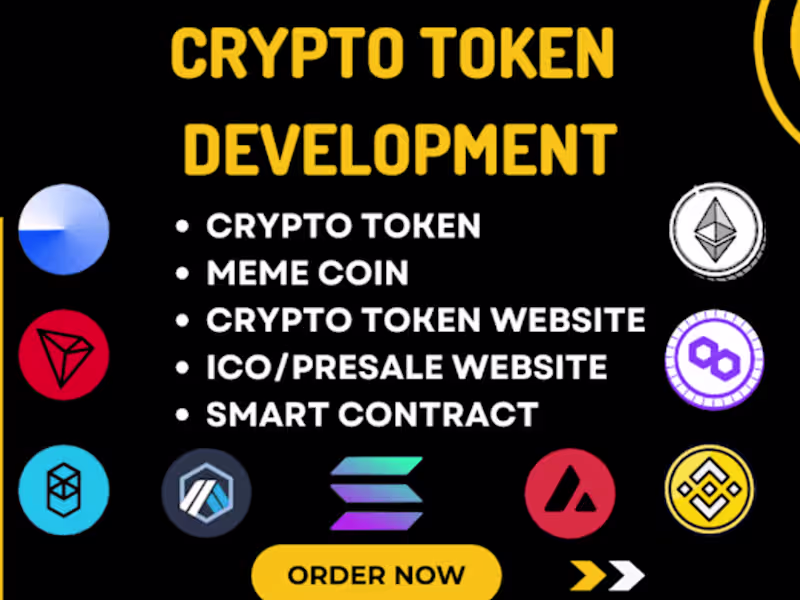 Cover image for I will develop bep20 token, erc20 and Solana base token