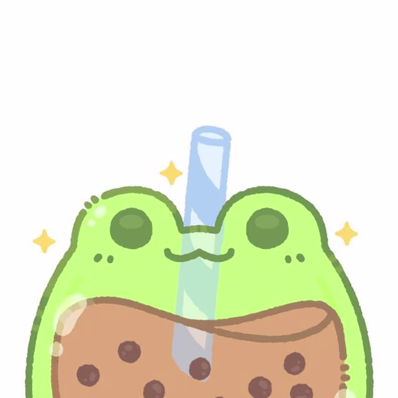 Cover image for Stacy Lee on Instagram: “boba tea but frog owo #frogart #cutefr…