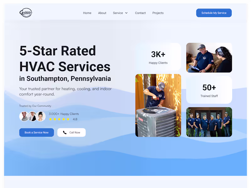 Cover image for Gold Star Heating & Cooling Website Redesign