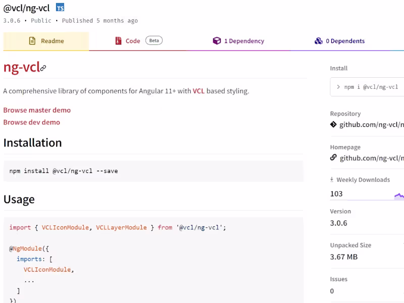 Cover image for NG VCL - Angular Frontend Library