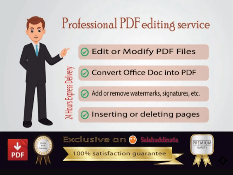 Cover image for I will do pdf edit and update pdf document professionally
