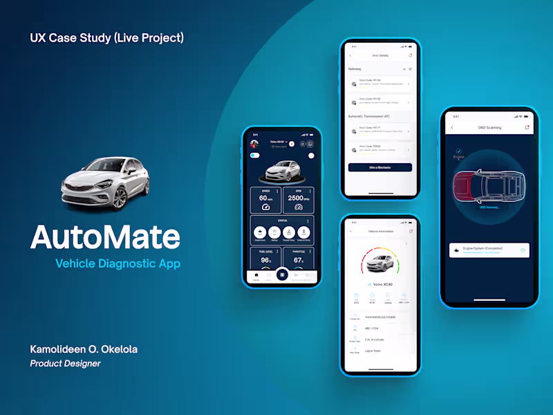 Cover image for AutoMate - Vehicle Diagnostic App