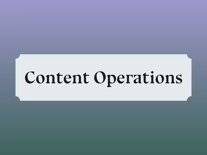 Cover image for Content Operations