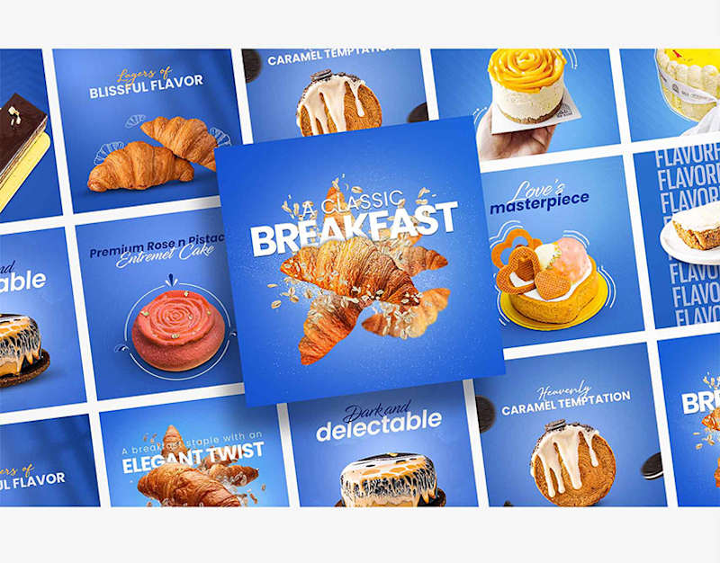 Cover image for Social Media Posts For Bakery Products.