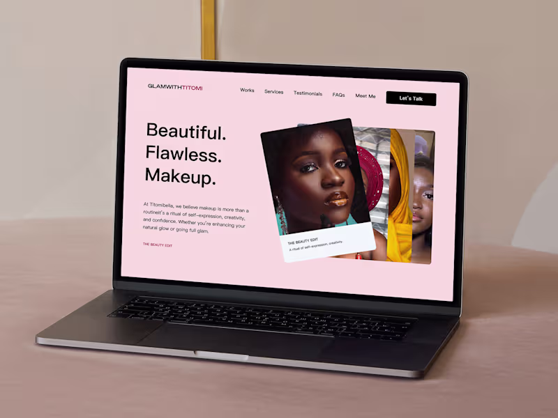 Cover image for GlamwithTitomi Beauty Brand Landing Page Design