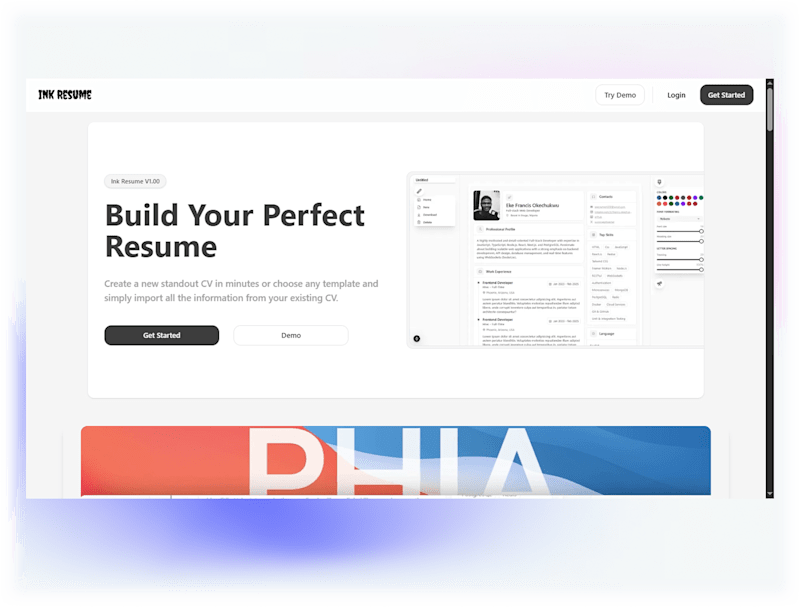 Cover image for Ink Resume:Mordern Website 
