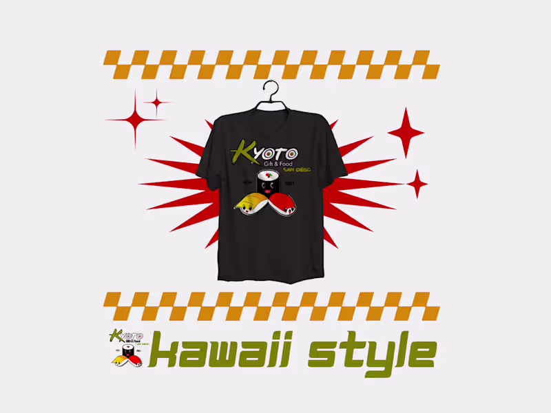 Cover image for "KAWAII" Japanese inspired Shushi t-shirt Design!