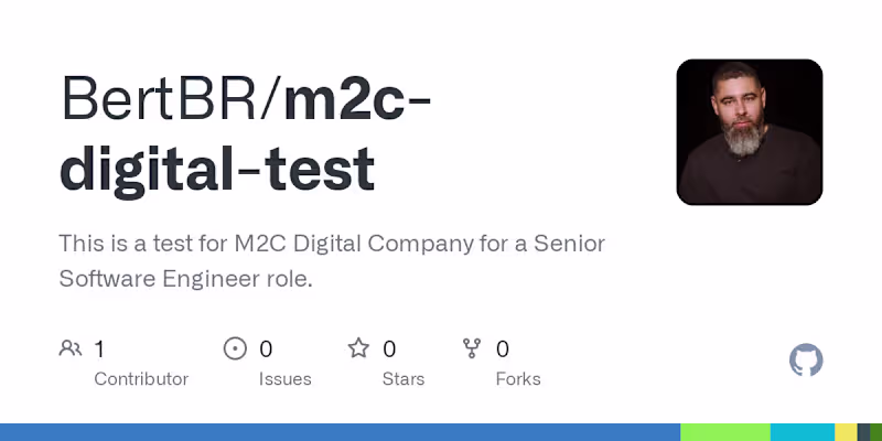 Cover image for GitHub - BertBR/m2c-digital-test: This is a test for M2C Digita…