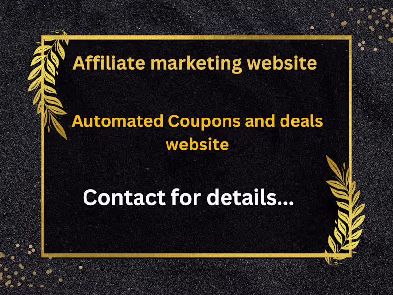 Cover image for Affiliate marketing Automated Coupons and deals website 