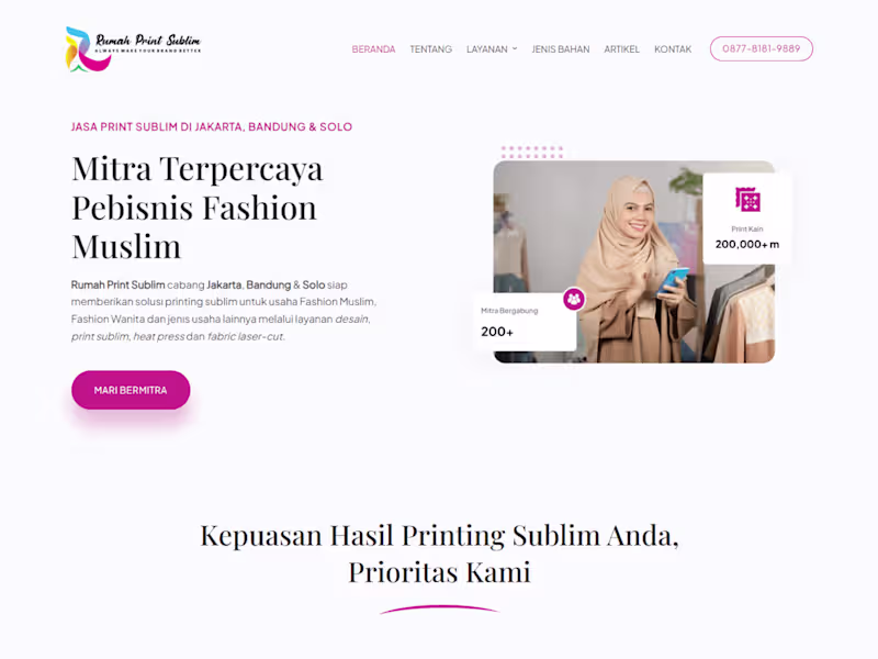 Cover image for Rumah Print Sublim Website Design