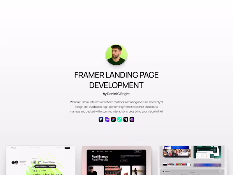 Cover image for Framer • Landing Page Development
