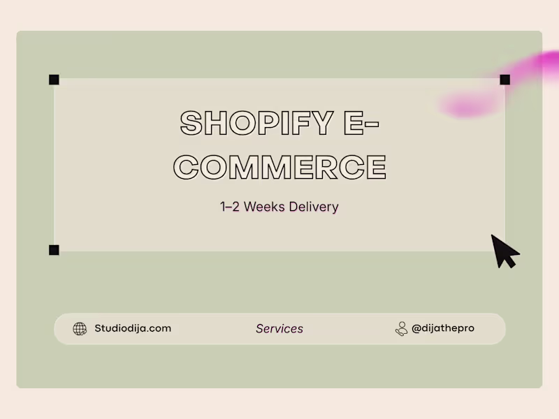 Cover image for Shopify E-Commerce (Design + Build) 