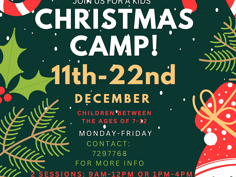 Cover image for Christmas summer camp flyer