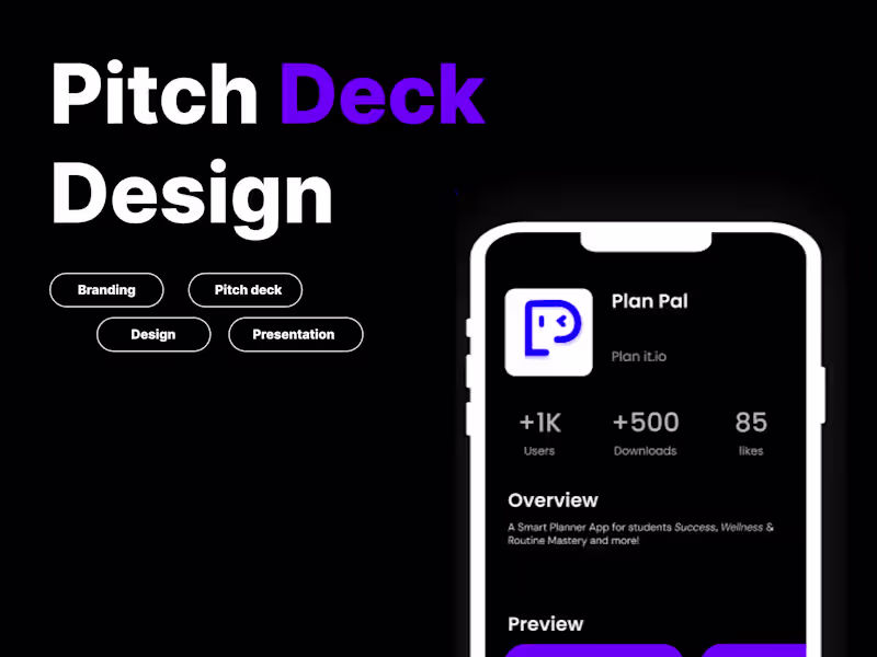 Cover image for Pitch Deck Design for Student Planning App