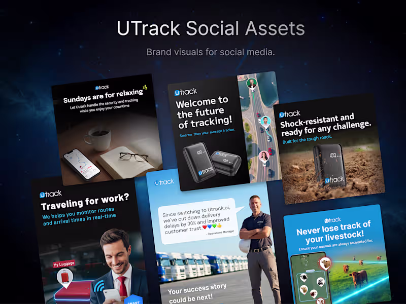 Cover image for Social Media Visual Design for UTrack, Tracki, and PetABCs