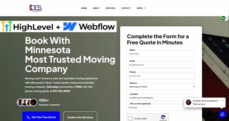 Cover image for Movers Pro - GHL + Webflow Design/Development