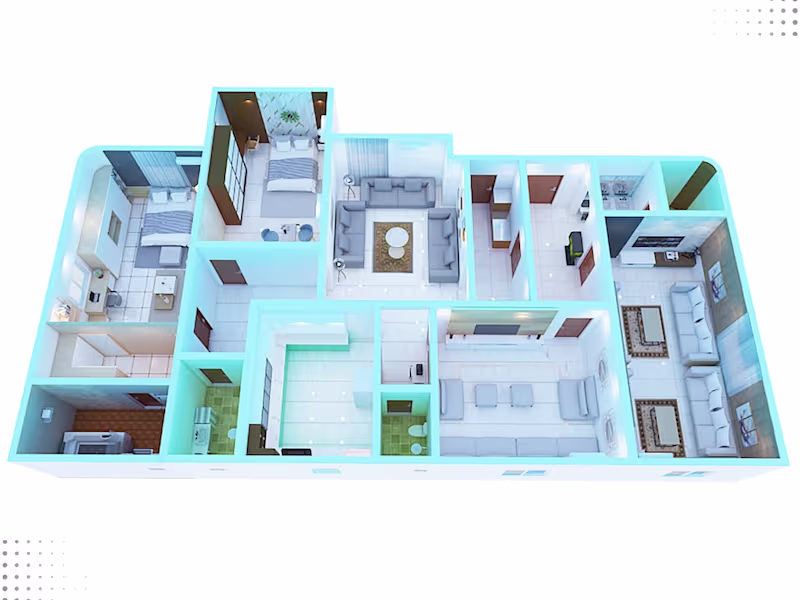 Cover image for 3d floor plan | Interior design | Realistic rendering