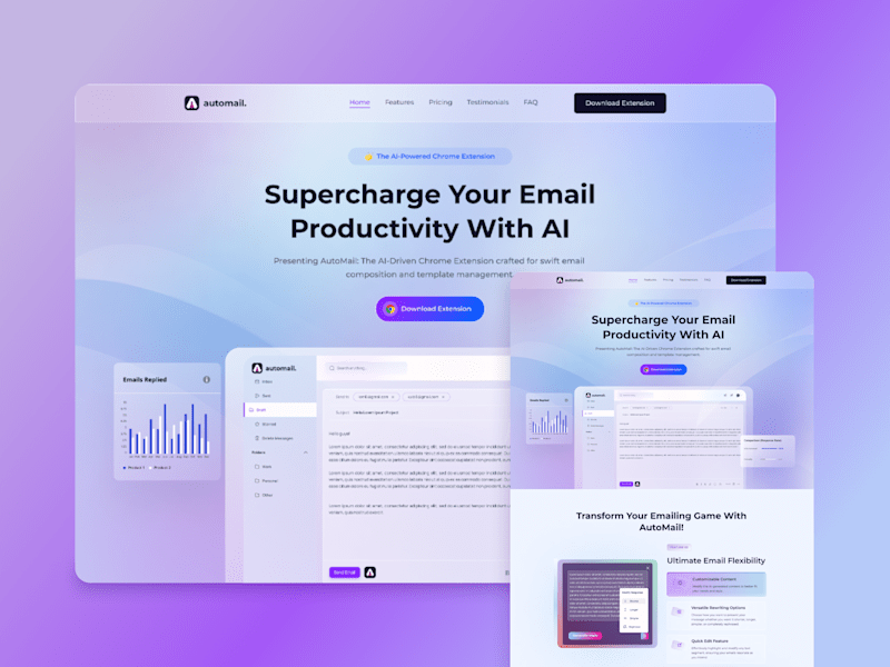 Cover image for Auto-mail Website UI Design