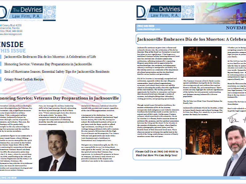 Cover image for DeVries Law Firm,P.A Newsletter 