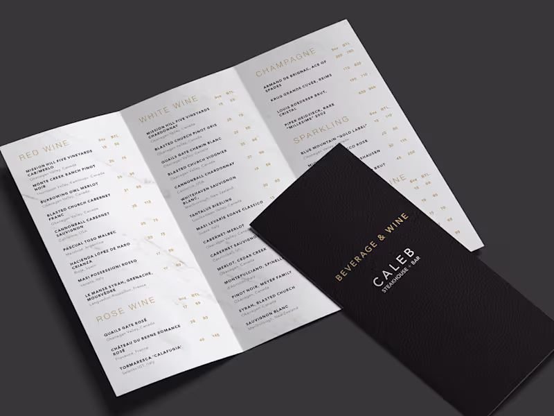 Cover image for CALEB Steakhouse + Bar - Brand Identity / Print  / Advertising
