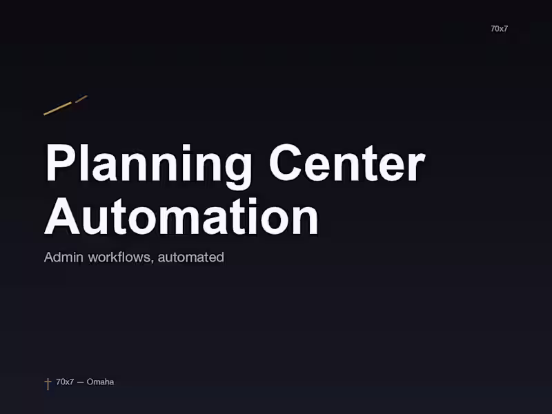 Cover image for Planning Center Automation Setup