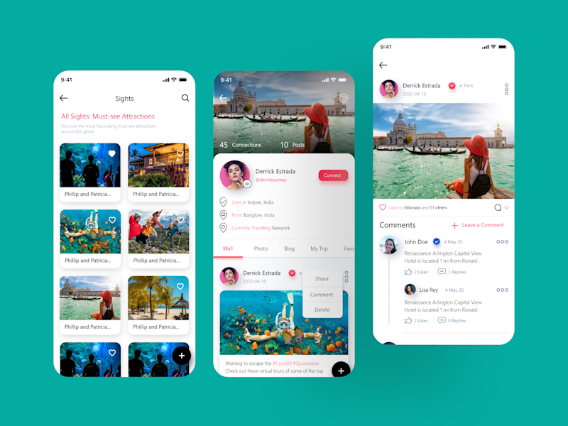 Cover image for Travel App UI by Rishabh Rai for Fluttertop UIUX Studio on Drib…