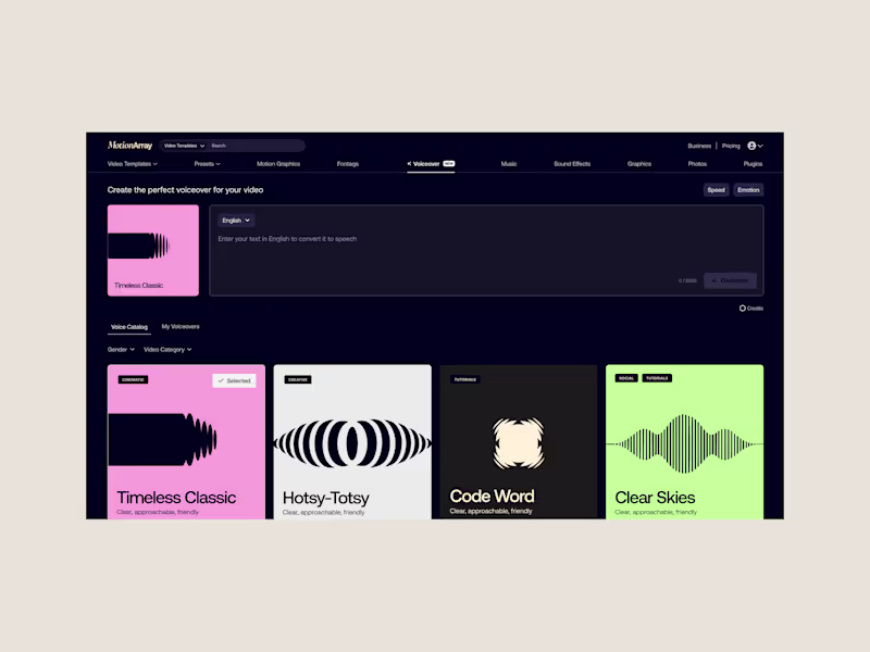 Cover image for Voiceover in motionarray.com 🎙️✨