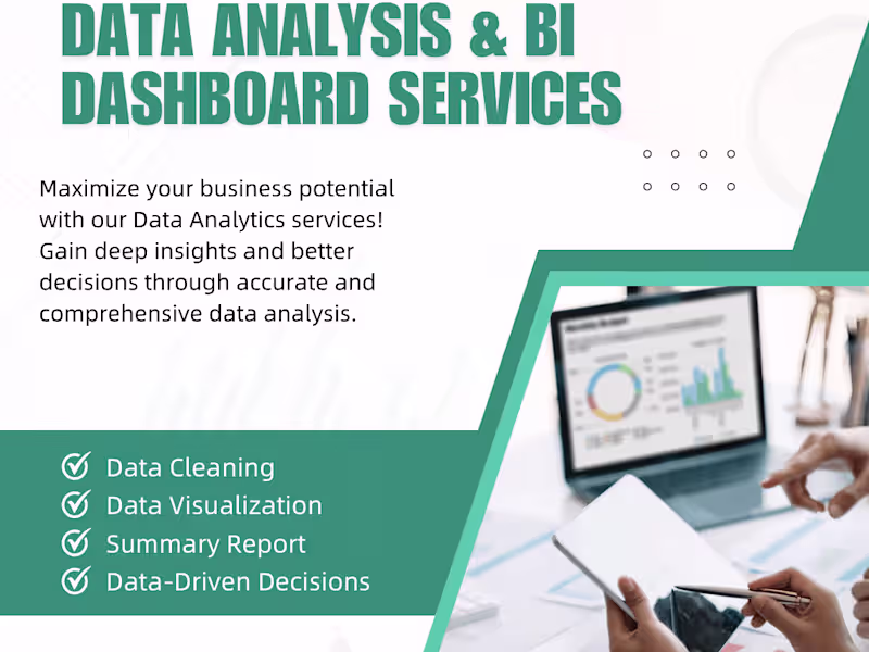 Cover image for Data Analysis & BI Dashboards | Excel, Power BI, SQL Expert