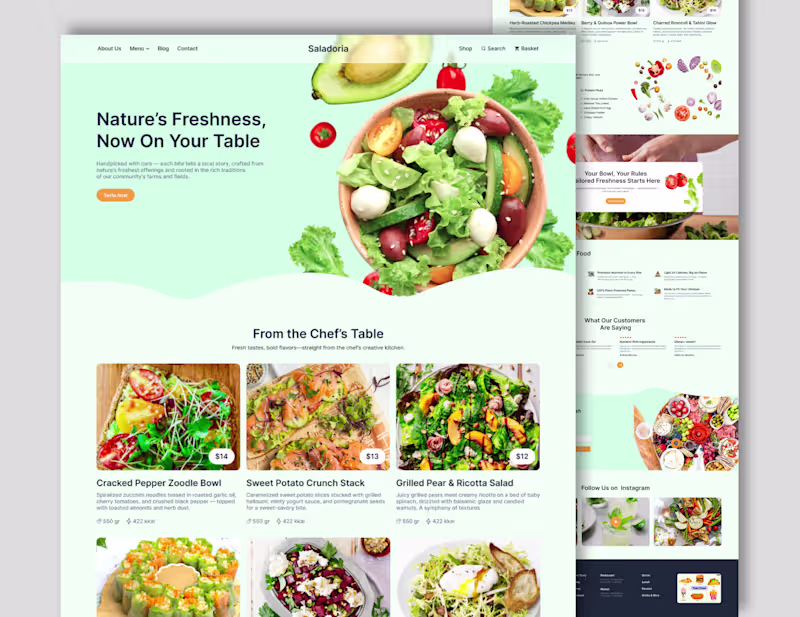 Cover image for 🥗 Saladoria – UI/UX Case