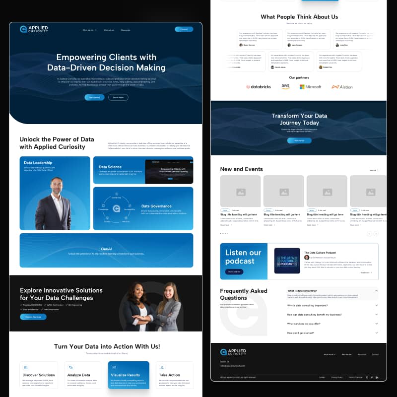 Cover image for Project Design in Figma for Data & AI IT Consulting services.