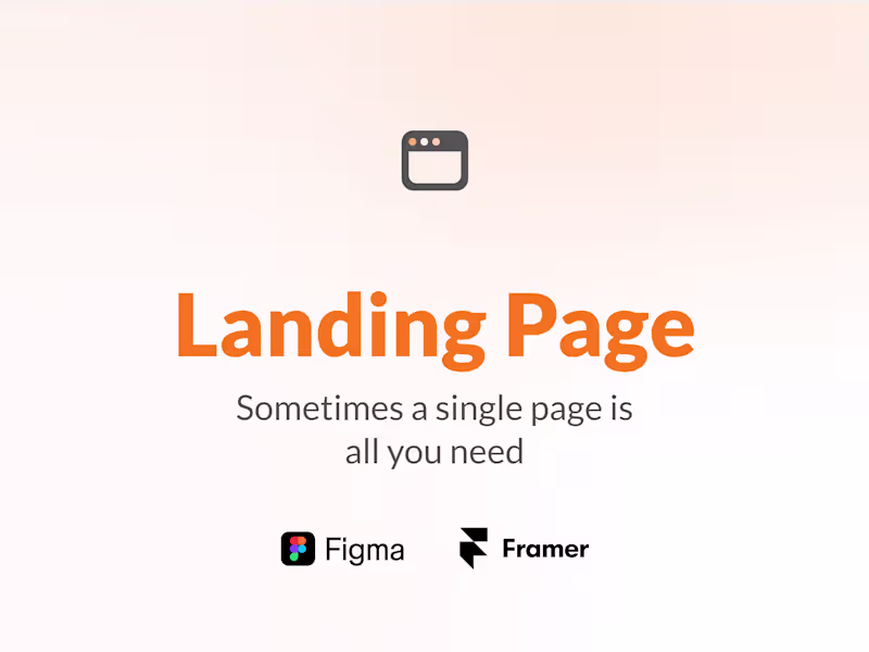 Cover image for Landing Page Design and Framer Build