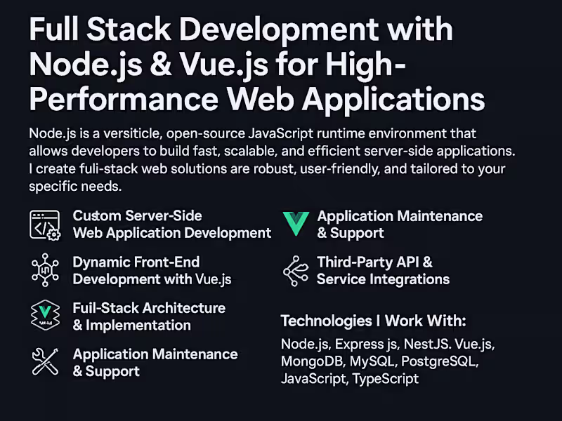 Cover image for Full Stack Development with Node.js & Vue.js