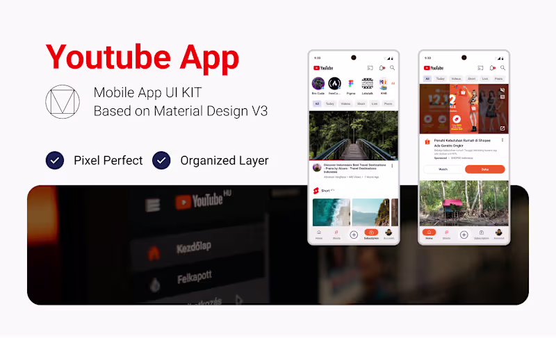 Cover image for YouTube App UI/UX Design Based on Material Design 3