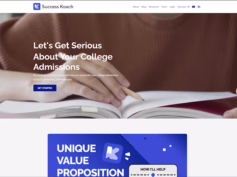 Cover image for Success Koach College Counseling Site