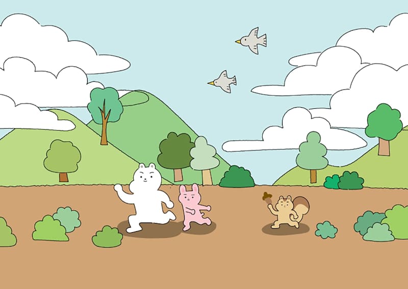 Cover image for Cute animals running illust