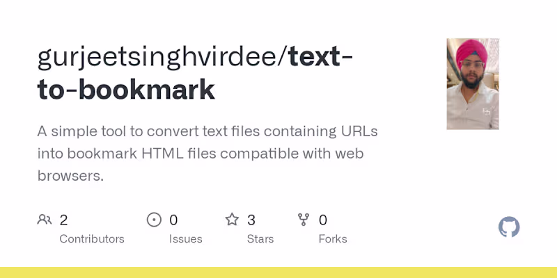 Cover image for Text to Bookmark HTML Converter