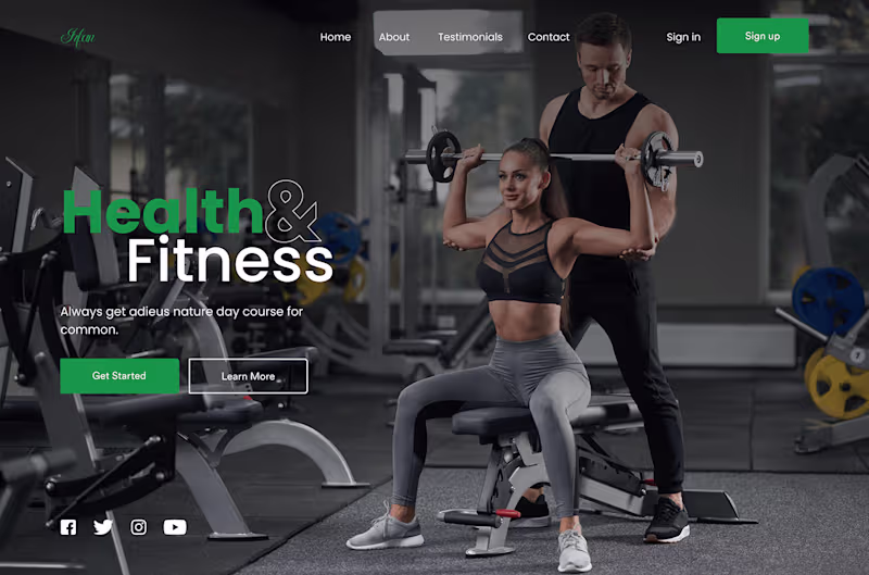 Cover image for Fitness trainer website ui design on Behance