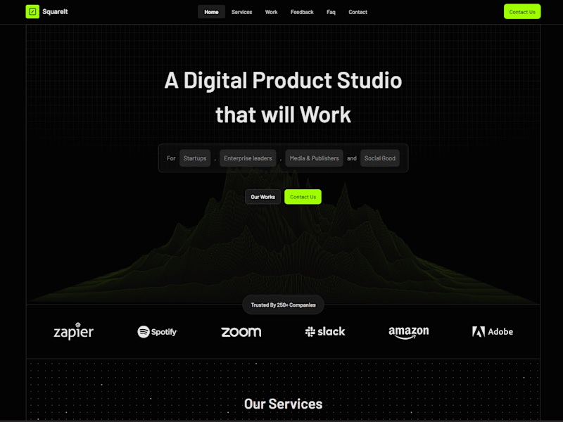 Cover image for SquareIt - Digital Studio Landing Page - Personal Project