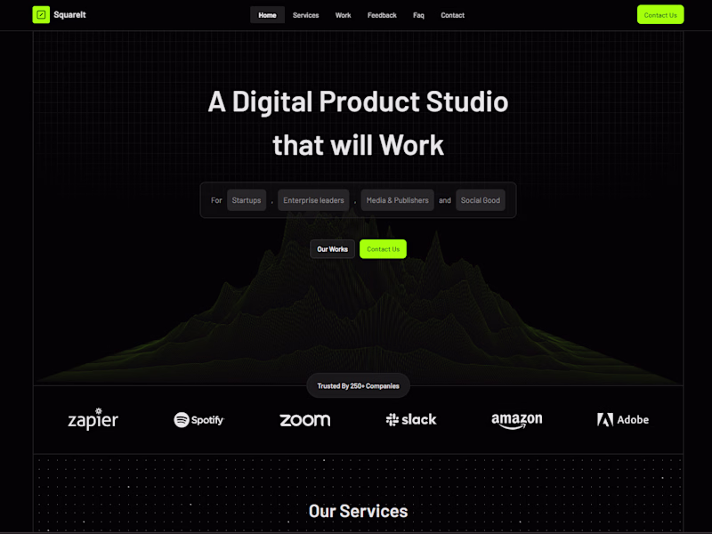 Cover image for SquareIt - Digital Studio Landing Page - Personal Project