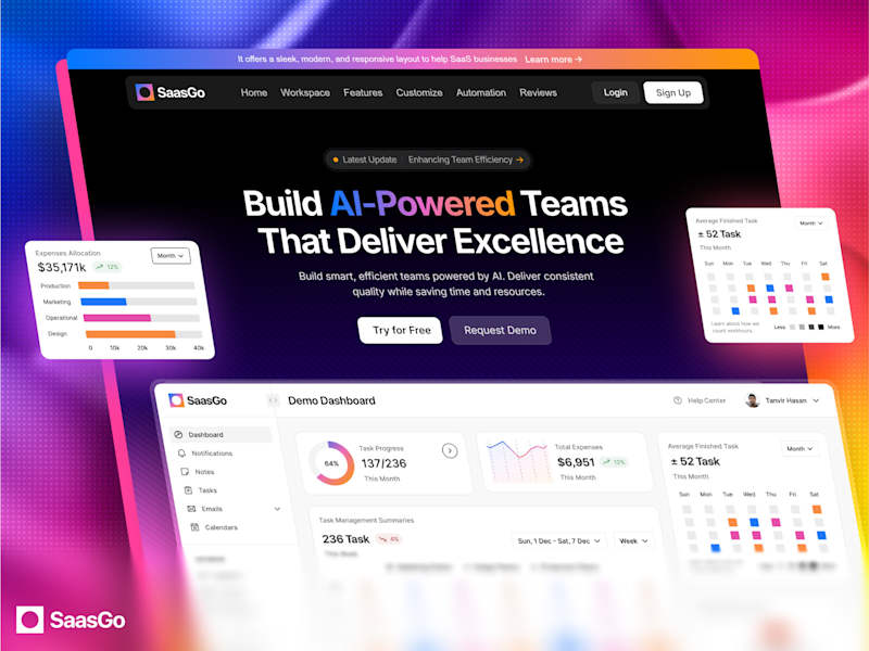 Cover image for SaasGo Website by Framer