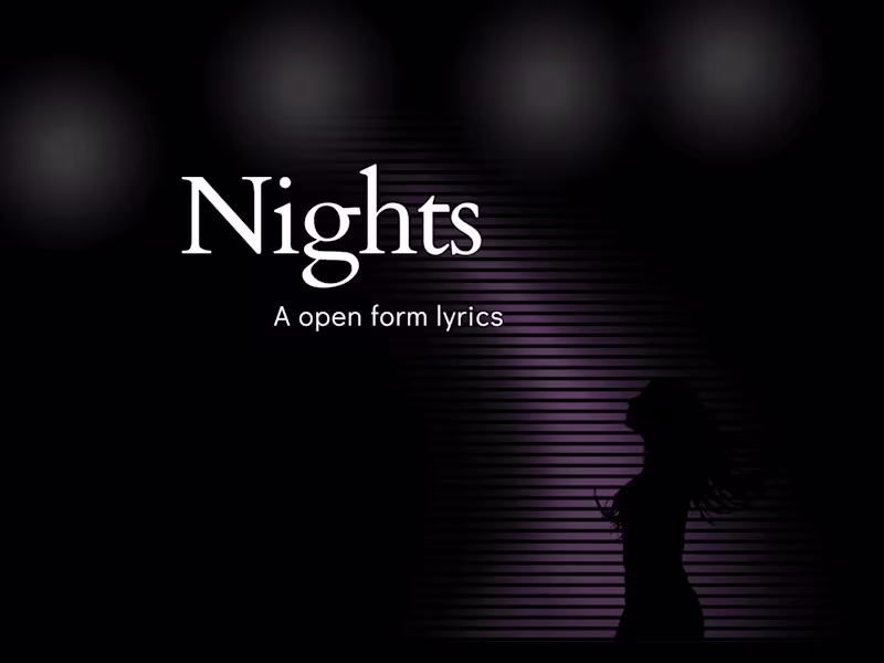 Cover image for Song lyrics - Nights