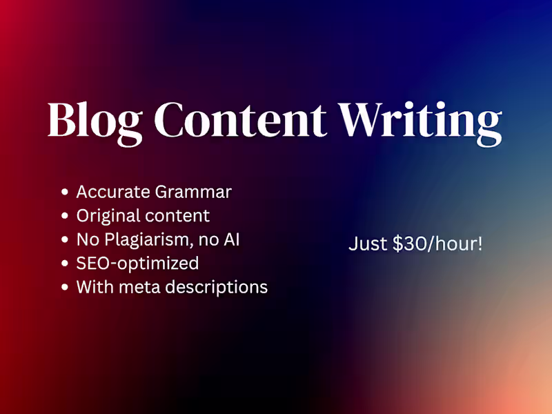 Cover image for SEO Content Writing - Blog Posts, Landing Page Copy, Email copy