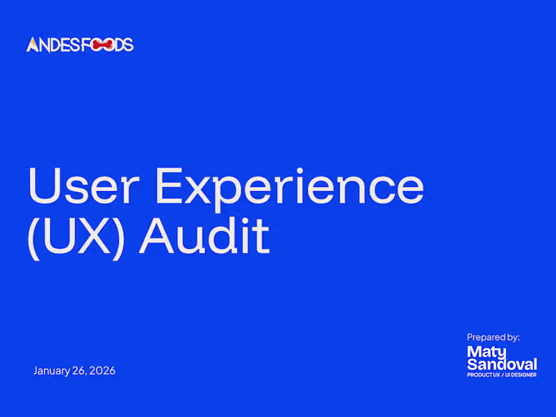 Cover image for Andes Foods Home Page UX Audit