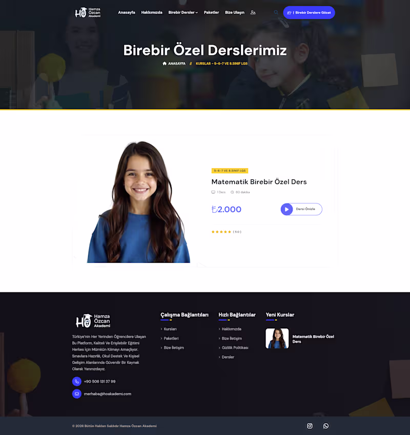 Cover image for Hamza Özcan Akademi LMS