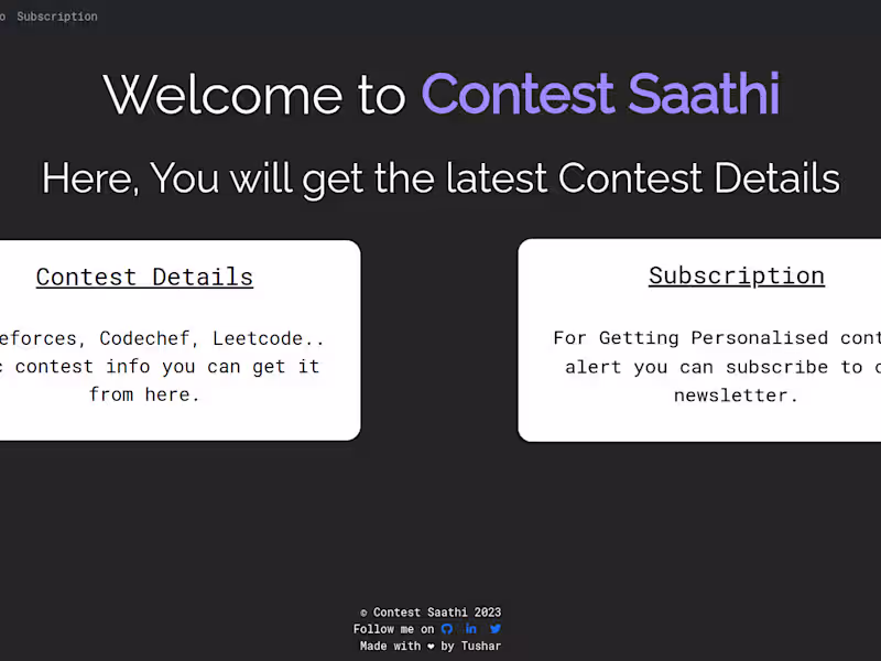 Cover image for Contest Saathi