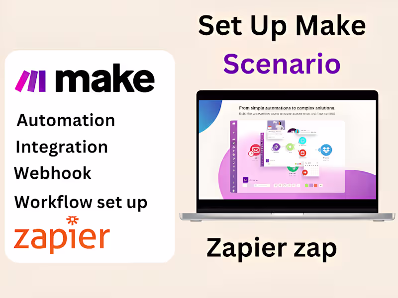 Cover image for Set up make com automation zapier automation make com workflow