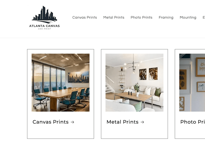 Cover image for Shopify E-commerce Development for Atlanta Canvas & Print