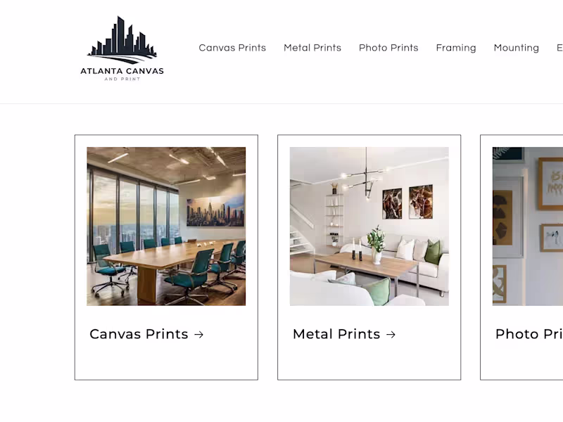Cover image for Shopify E-commerce Development for Atlanta Canvas & Print