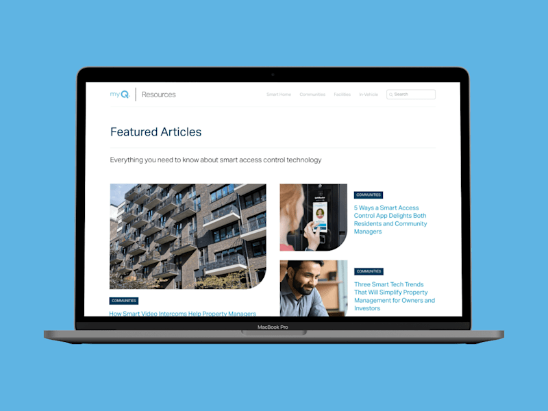 Cover image for myQ: User-Friendly Website Design for Smart Access Solutions