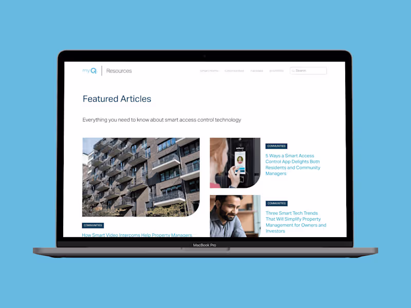 Cover image for myQ: User-Friendly Website Design for Smart Access Solutions